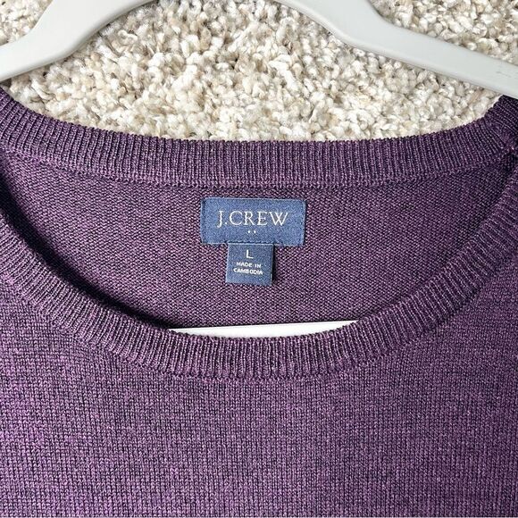 J. Crew Factory Sweater Men’s Large Dark Purple Wool Blend Crew Neck Long Sleeve - Picture 2 of 5